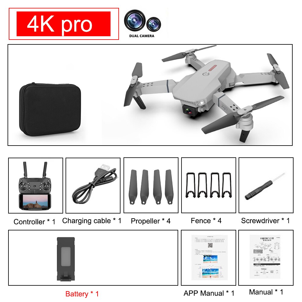 E88 Pro Drone 4k HD Dual Camera