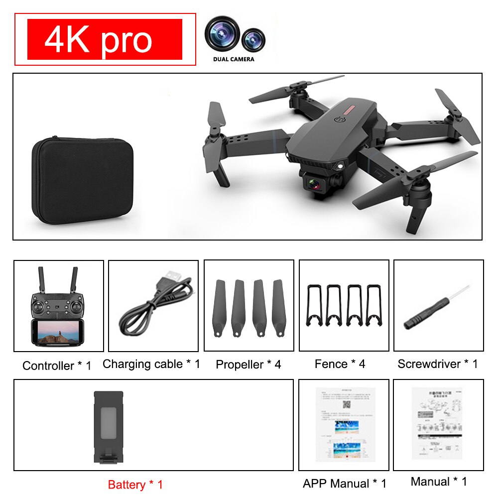 E88 Pro Drone 4k HD Dual Camera